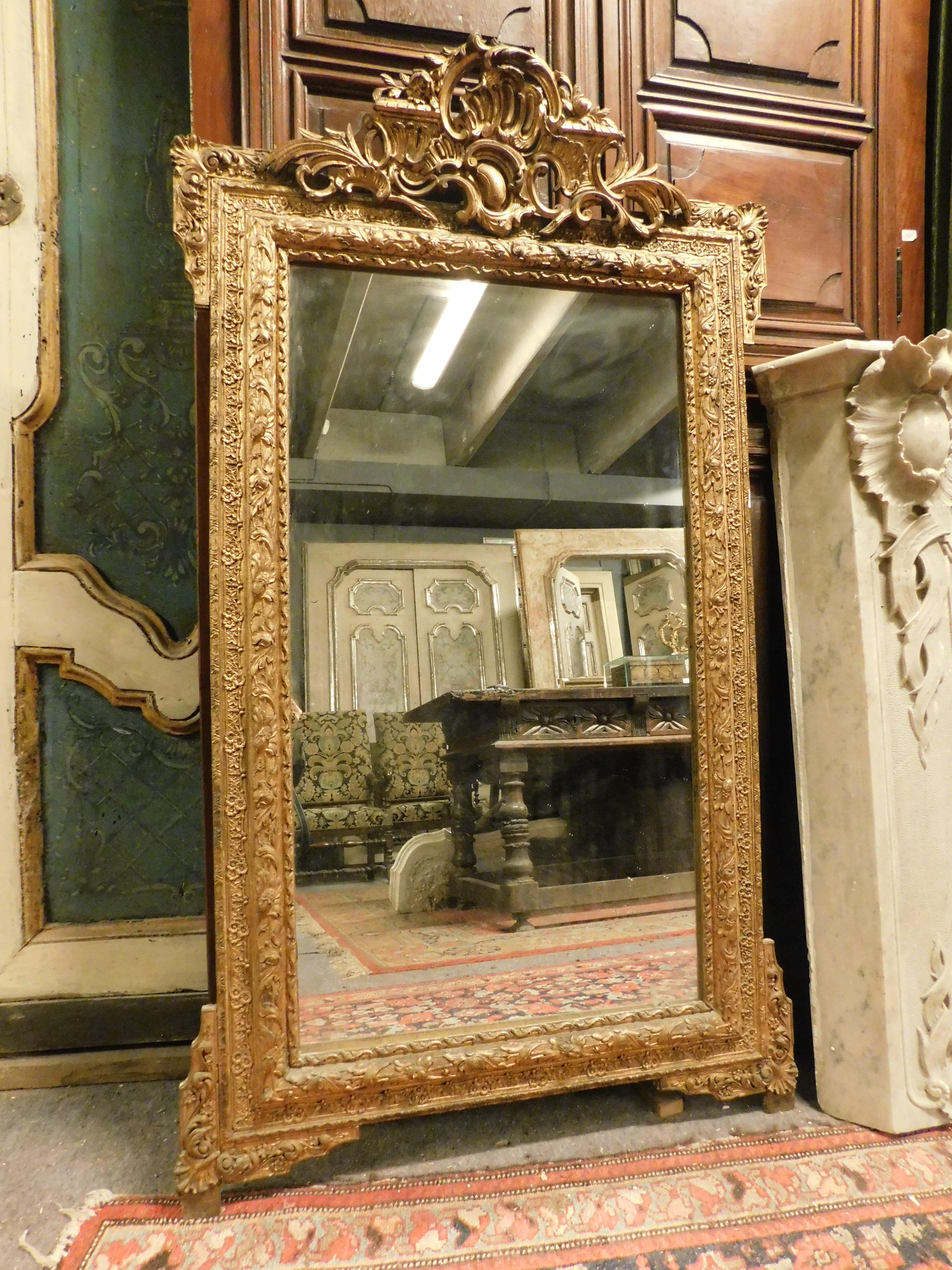 Sculpted and Gilded Mirror, Late 19th Century, Italy 5