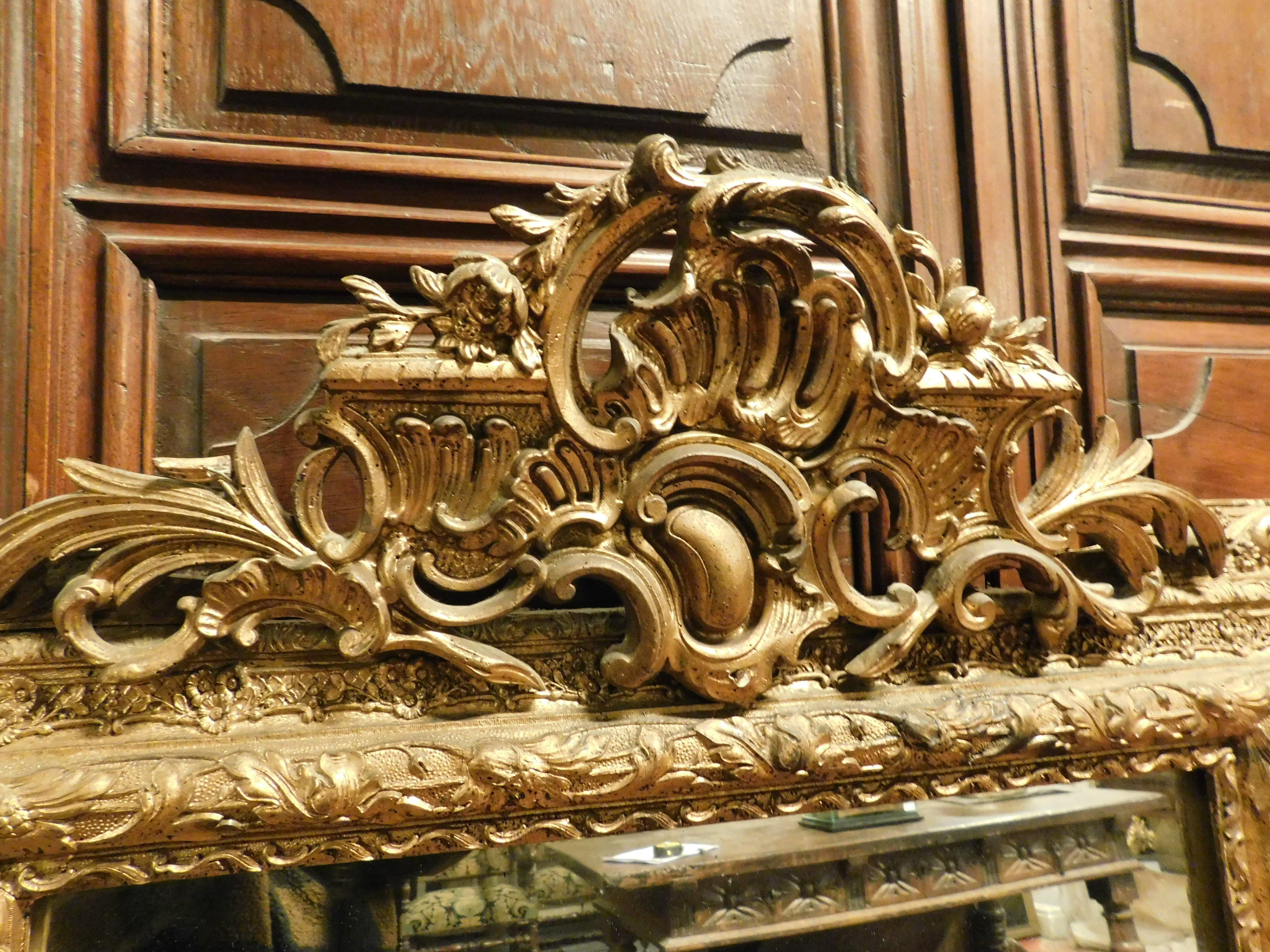 Sculpted and Gilded Mirror, Late 19th Century, Italy 7