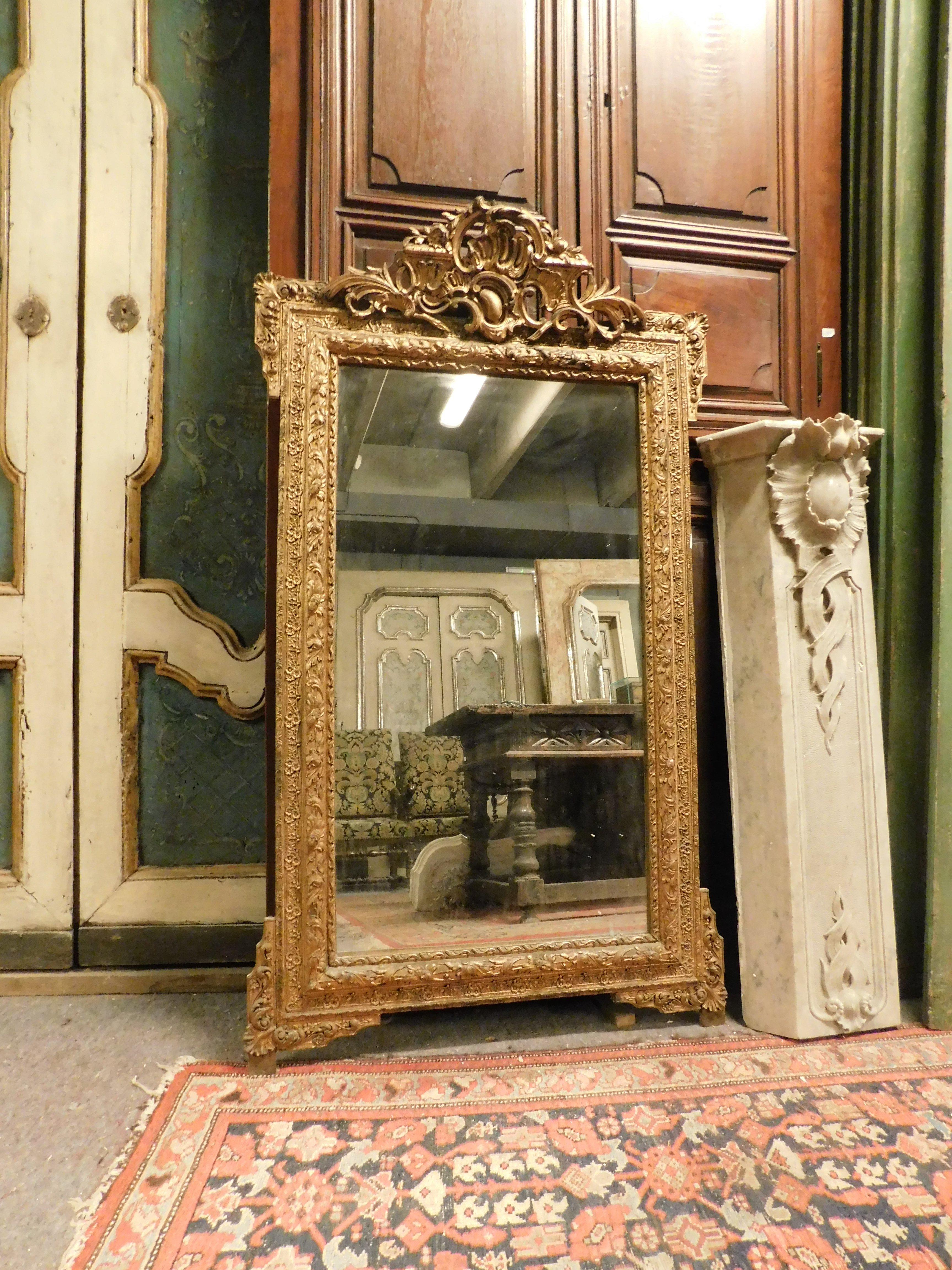 Sculpted and Gilded Mirror, Late 19th Century, Italy 3