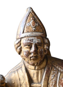Sculpted And Gilded Statue Of Saint Augustine, 18th Century
