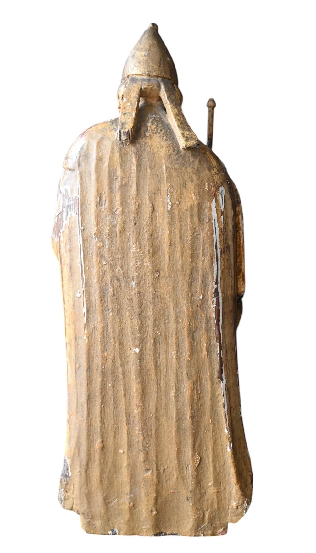 Statue sculptée et dorée de Saint Augustin, XVIIIe siècle Bon état - En vente à Bilzen, BE