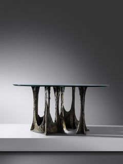 Sculpted and Patinated Bronze "Stalagmite" Oval Dining Table by Paul Evans