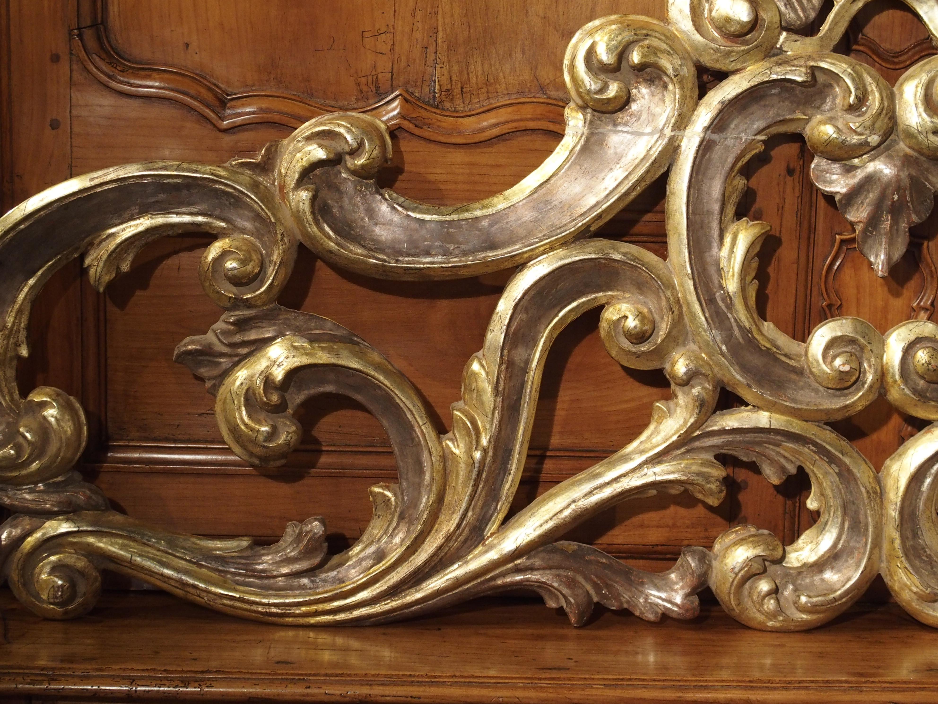 Sculpted Antique Giltwood Overdoor or Headboard from Italy, circa 1850 4