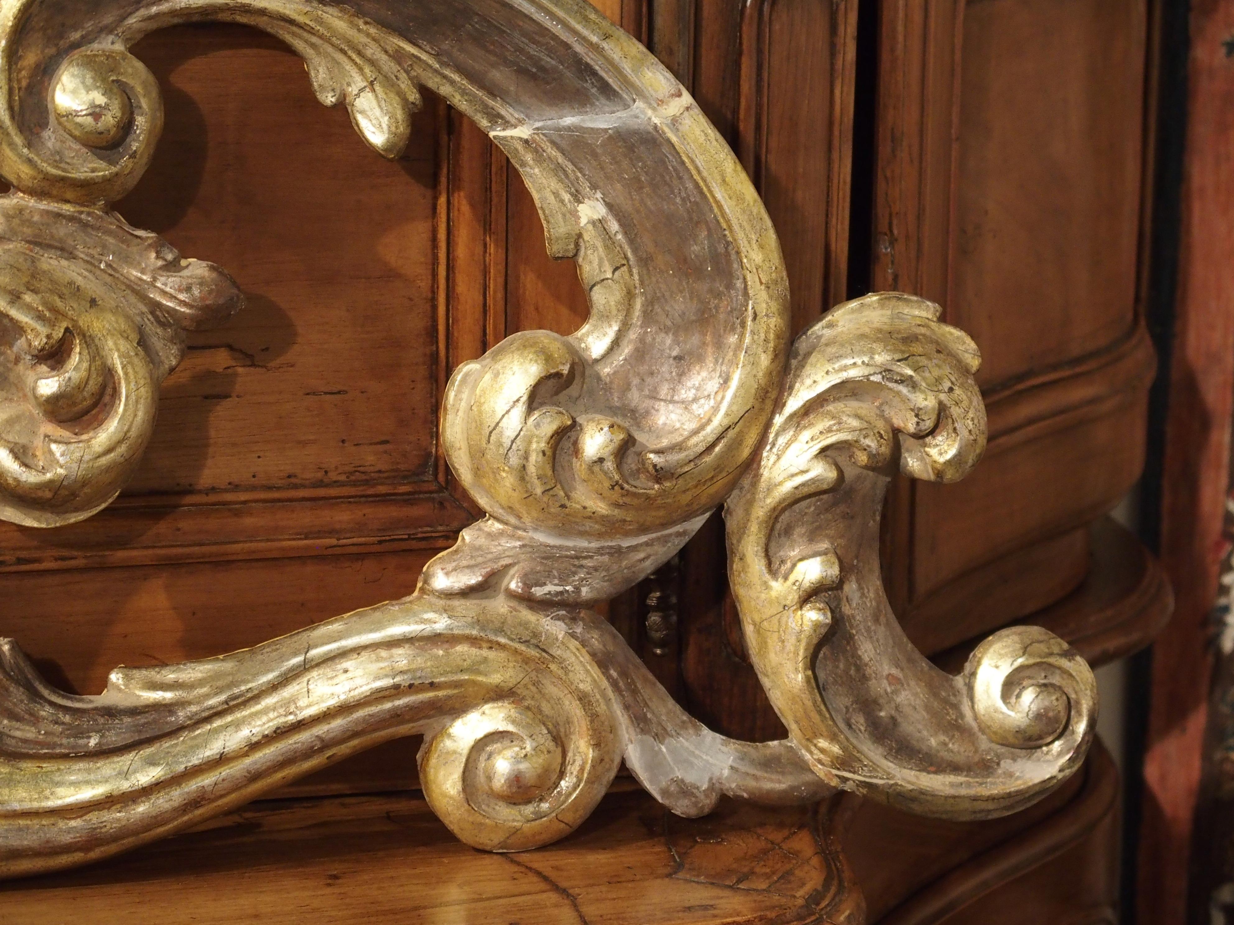 Sculpted Antique Giltwood Overdoor or Headboard from Italy, circa 1850 6