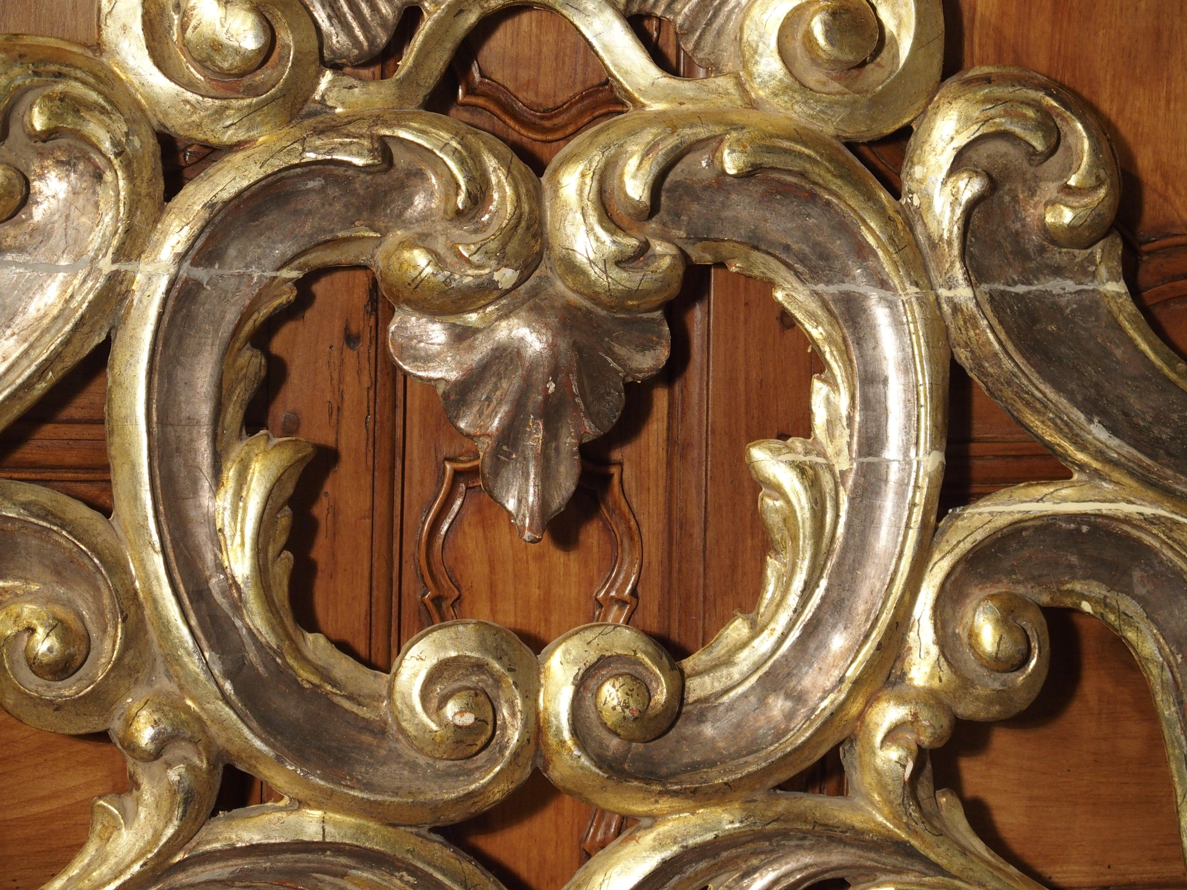 Sculpted Antique Giltwood Overdoor or Headboard from Italy, circa 1850 3
