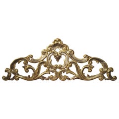Sculpted Antique Giltwood Overdoor or Headboard from Italy, circa 1850