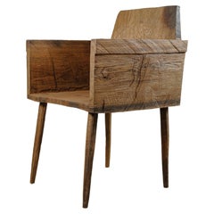 Sculpted Armchair in Solid Oak Wood '4 Legs'