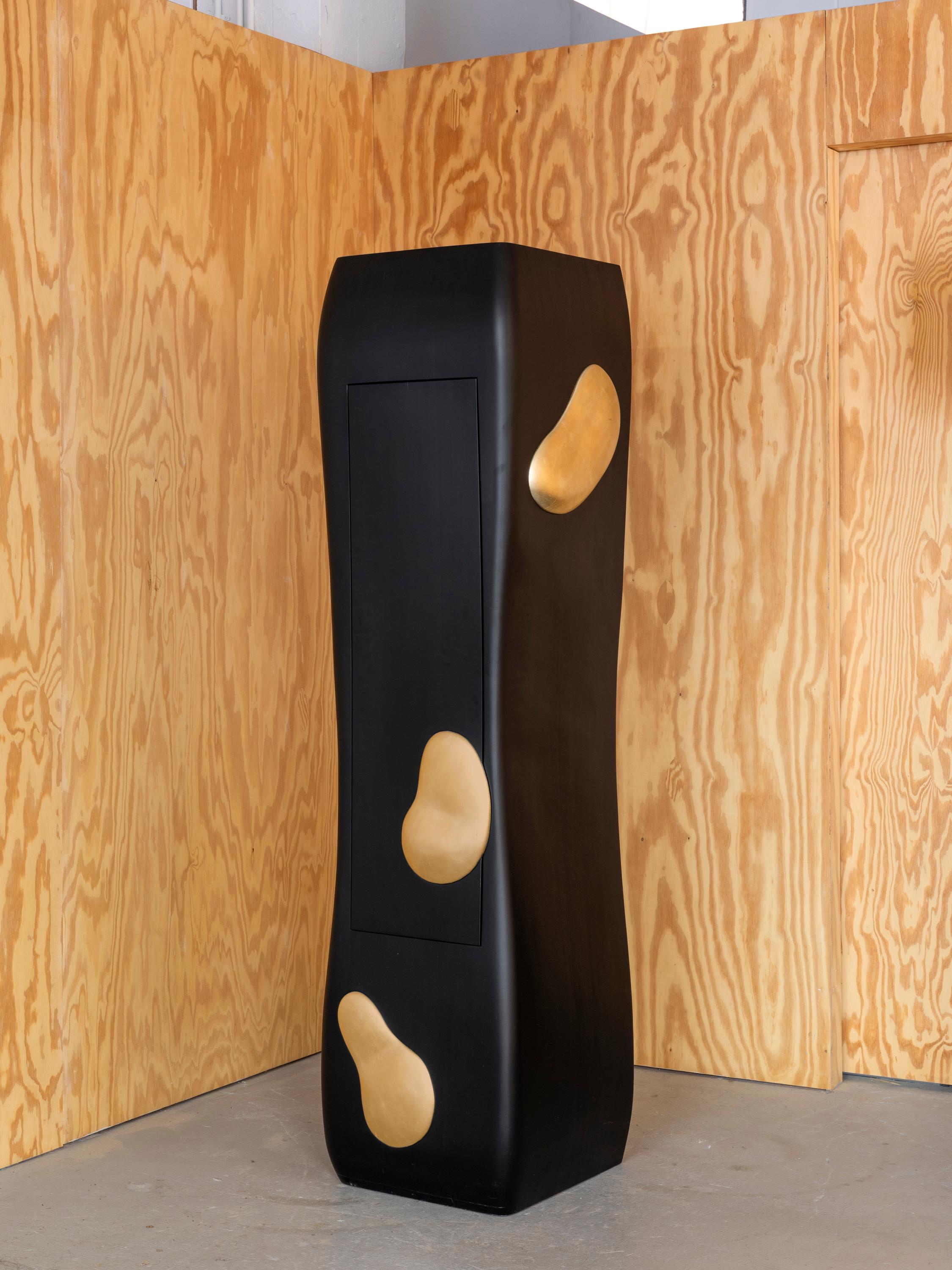 This rare vintage bar cabinet, titled Carnac, is an early and significant work by Jacques Jarrige, created in 2000 at the beginning of his acclaimed Carnac series. It already reveals the gestural language, sculptural sensibility, and refined
