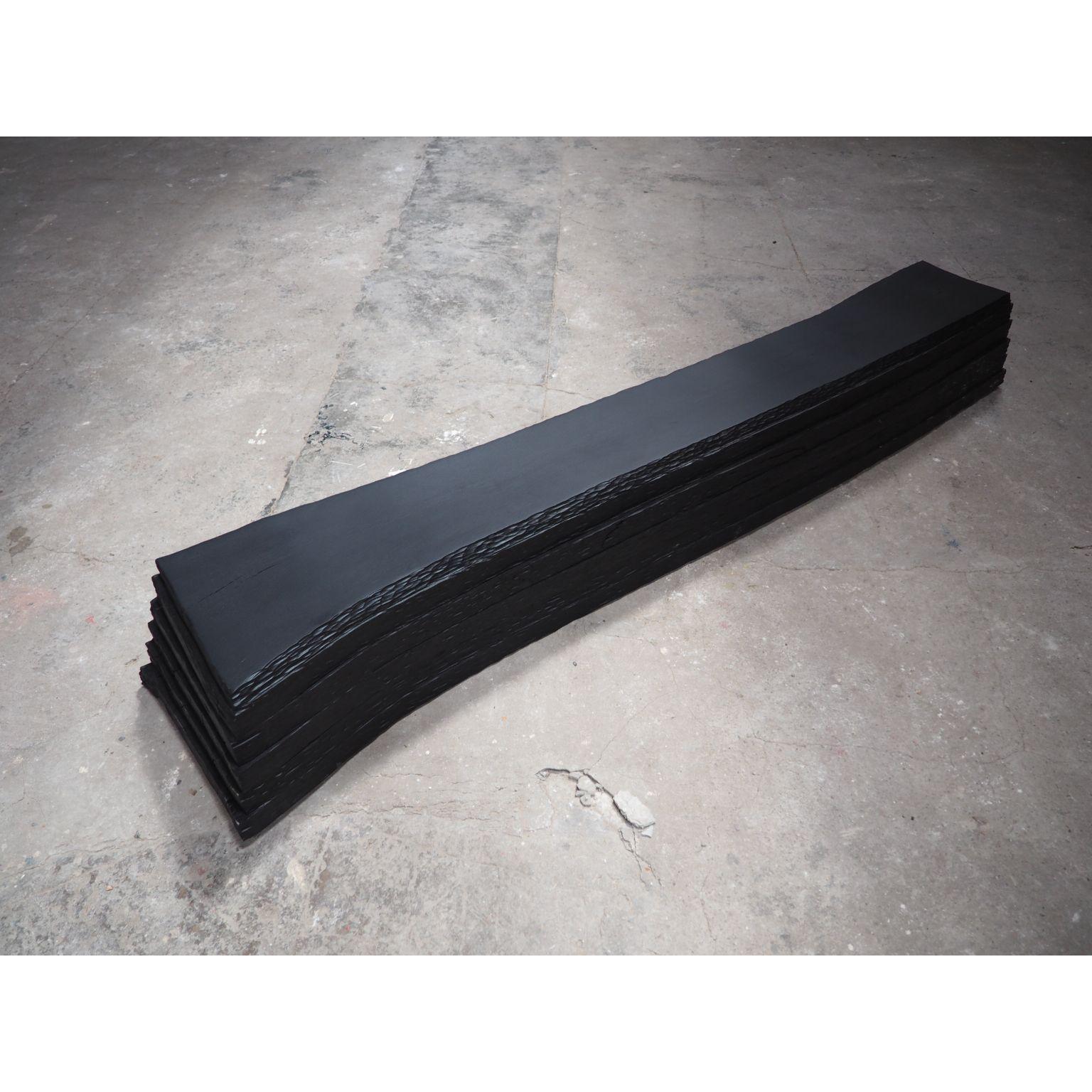 Post-Modern Sculpted Bench in Black by Dessislava Madanska For Sale