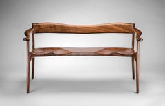 Sculpted Bench in Claro walnut by Erickson Woodworking