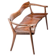 Sculpted Bench in Claro walnut by Erickson Woodworking