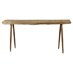 Sculpted Bench or Side Table N13 in Solid Oakwood
