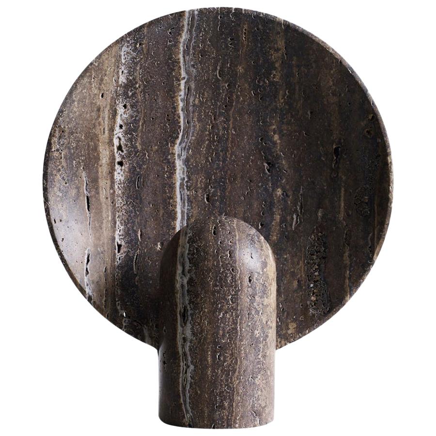 Surface, Black Travertine Sculpted Lamp by Henry Wilson