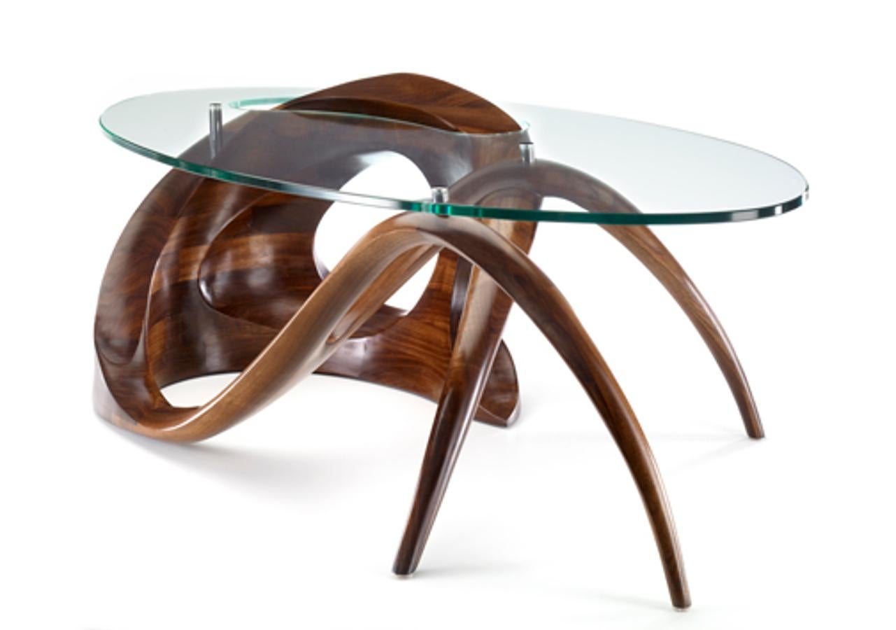 La Chimère I Sculpted Black Walnut Coffee Table Signed by Gildas Berthelot In New Condition In Geneve, CH