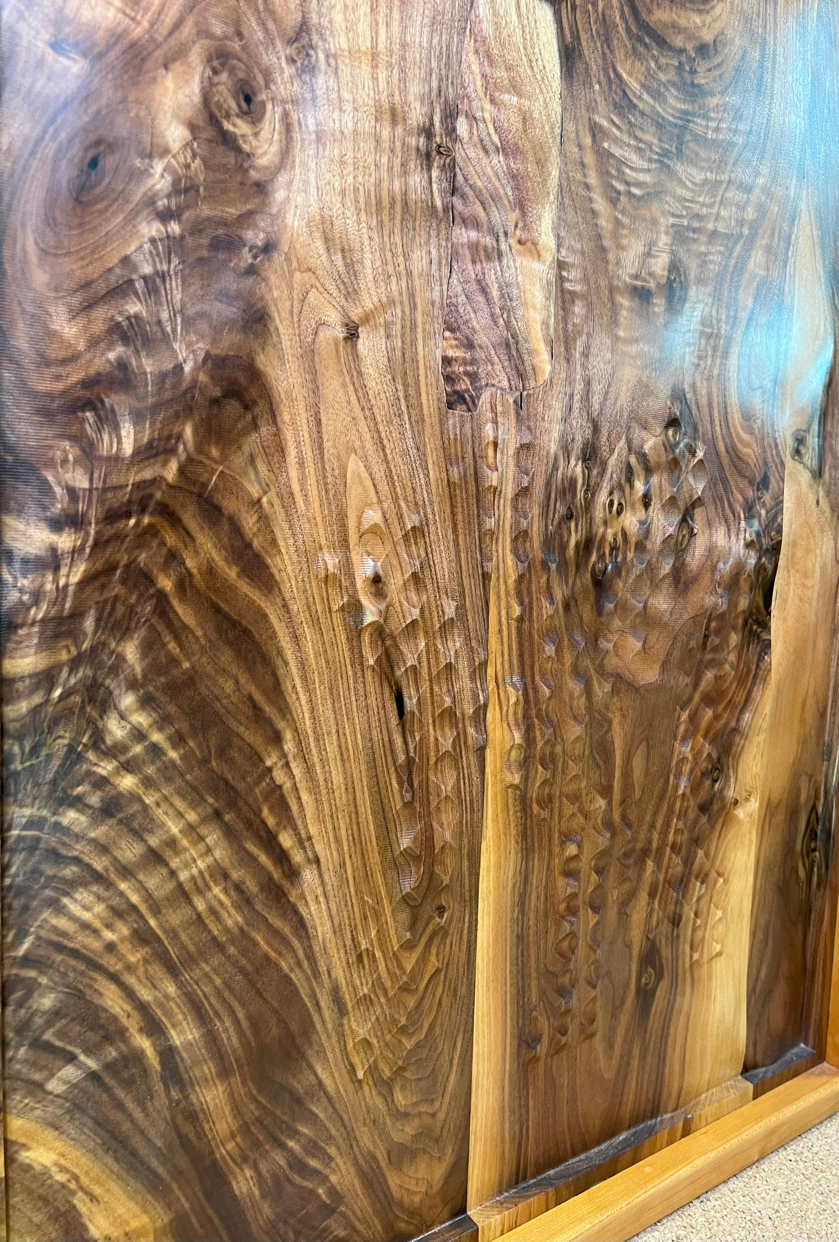 Sculpted Black Walnut New York Cherry Art in stock In New Condition For Sale In Sacramento, CA