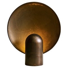 Sculpted Blackened Bronze Lamp by Henry Wilson