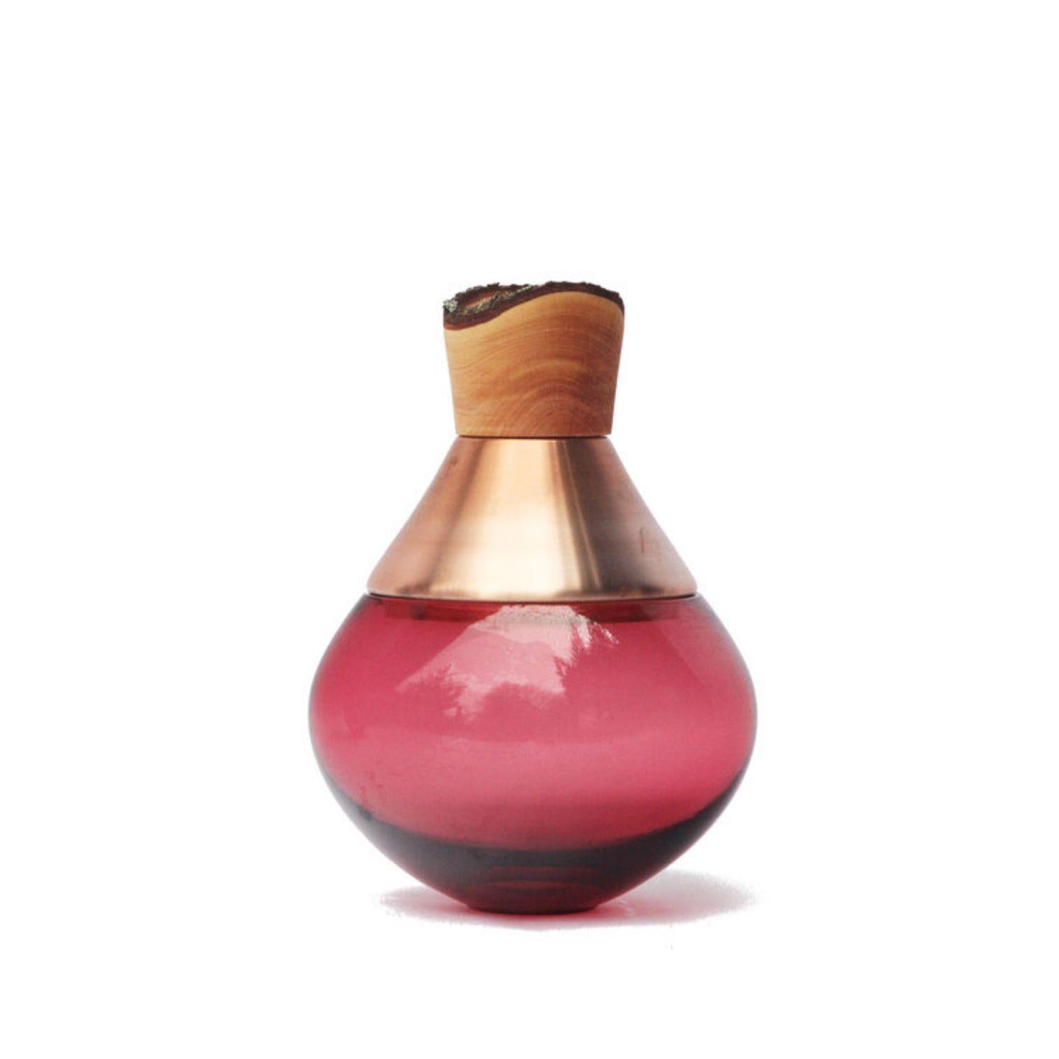 Sculpted Blown Glass and Brass Vase, Pia Wüstenberg In New Condition In Geneve, CH