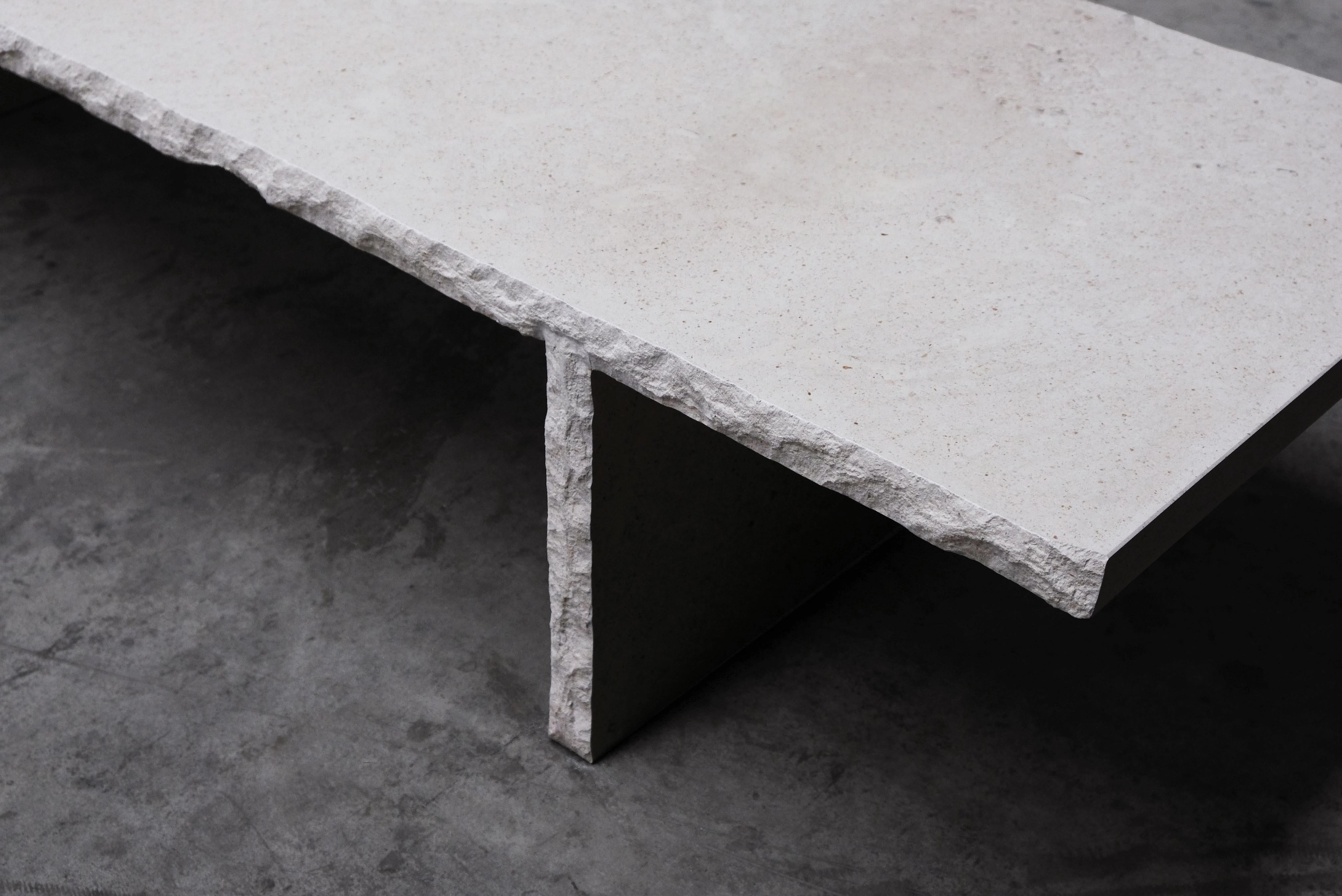Sculpted Bourgogne Stone Coffee Table, Fruste by Frederic Saulou 5