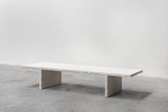 Sculpted Natural Rough White Stone Coffee Table, Fruste by Frederic Saulou