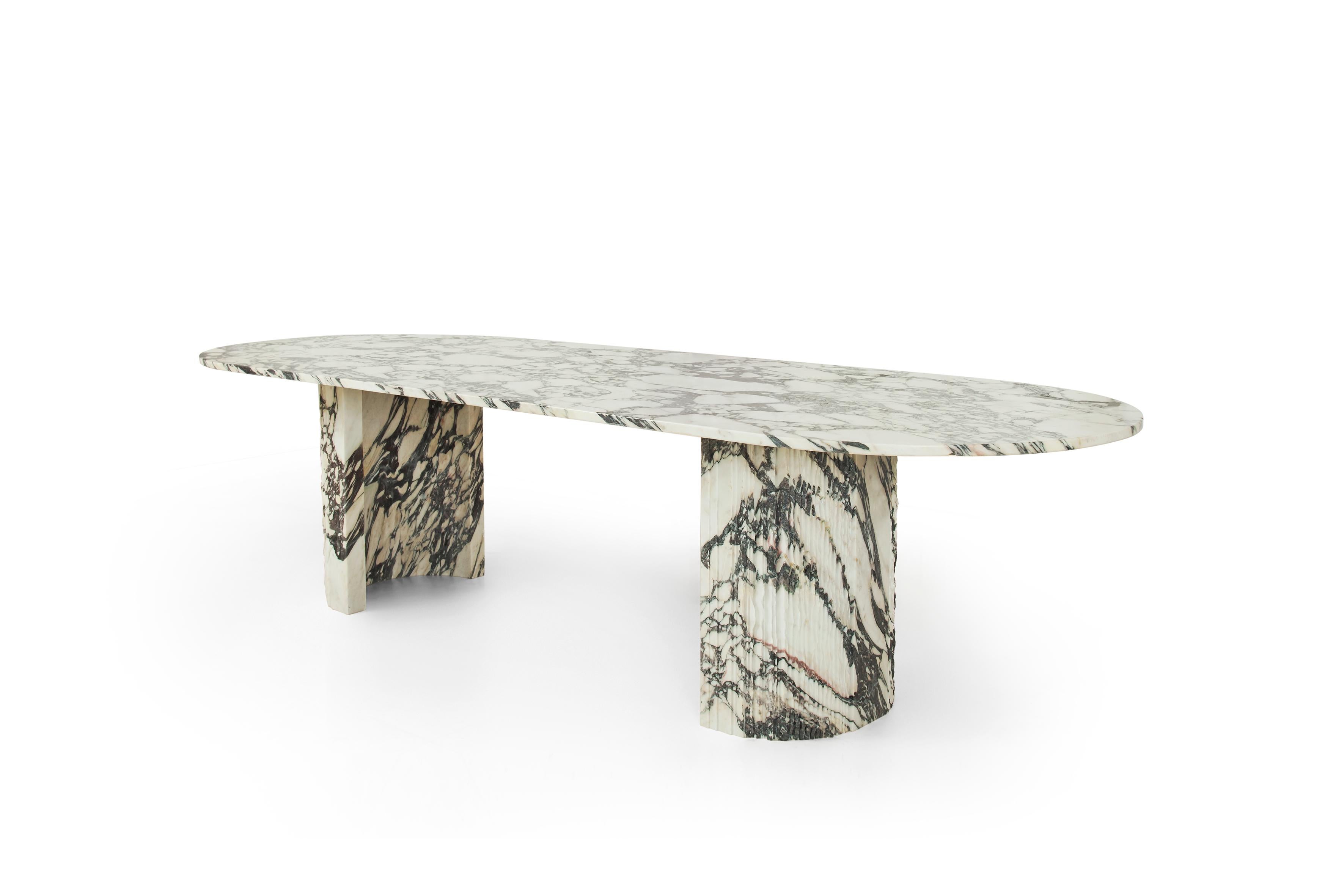 Lebanese Sculpted Brescia Marble Table by Omar Chakil For Sale