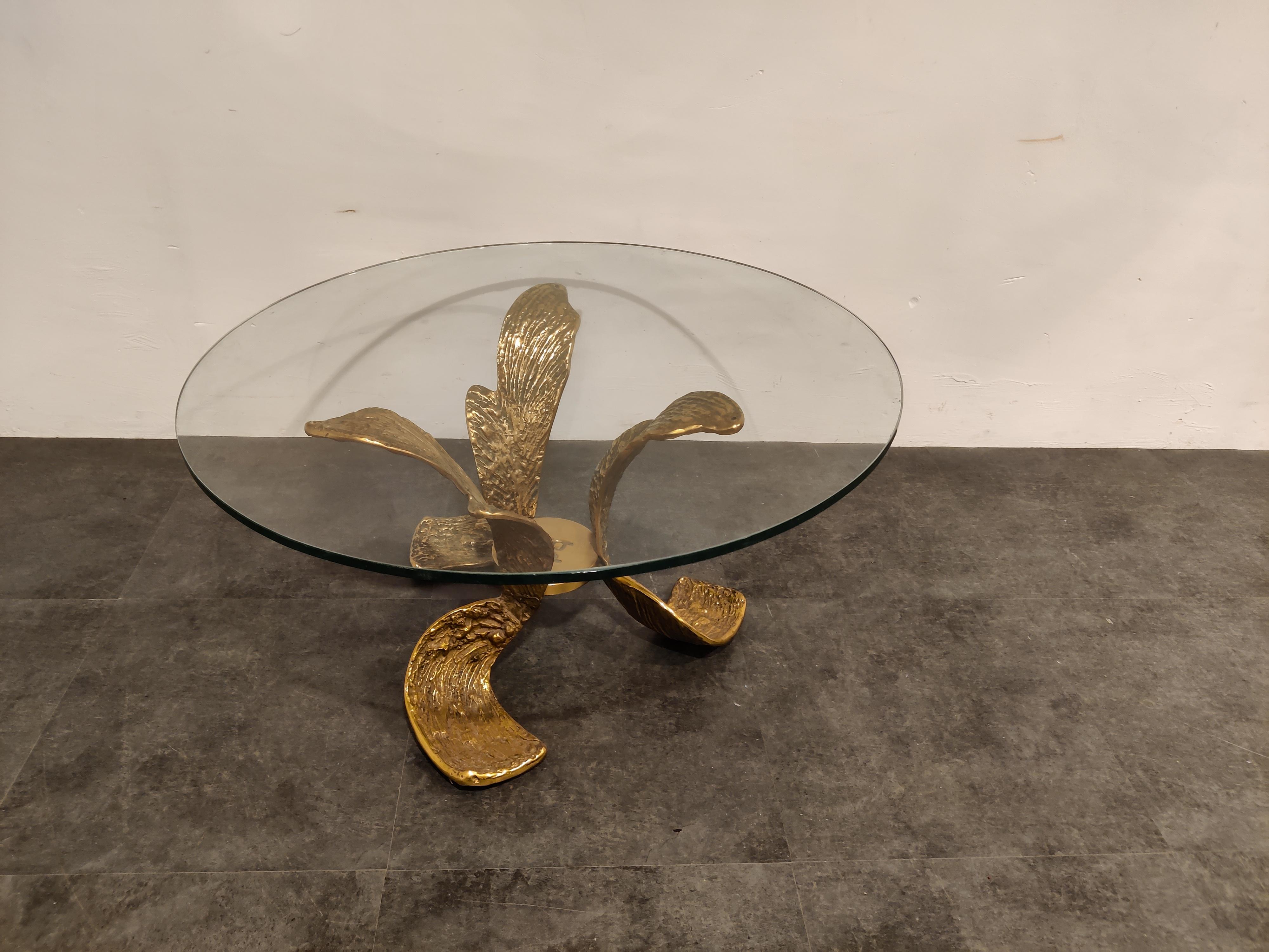 German Sculpted Bronze Coffee Table, 1970s