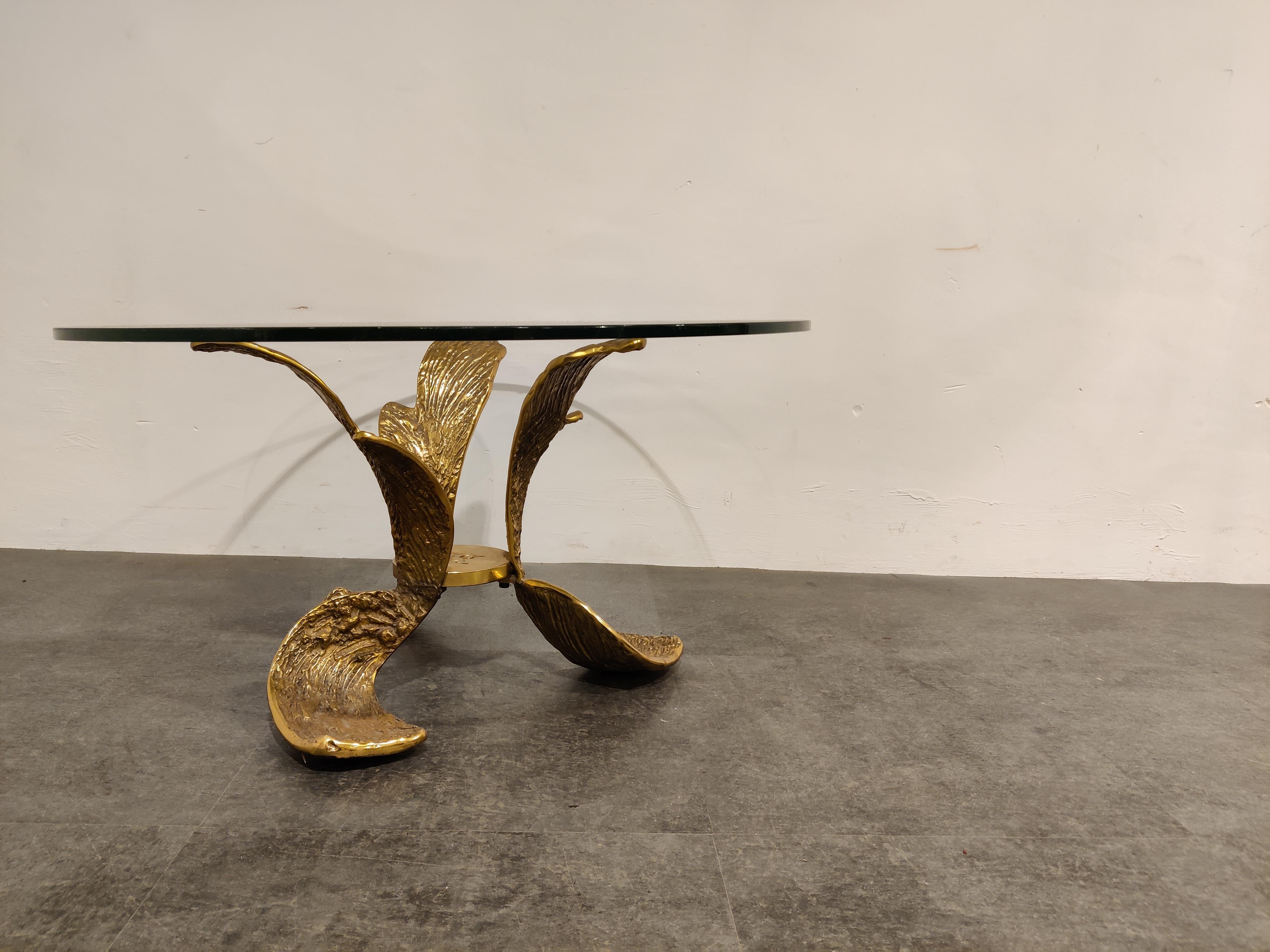 Sculpted Bronze Coffee Table, 1970s In Good Condition In HEVERLEE, BE