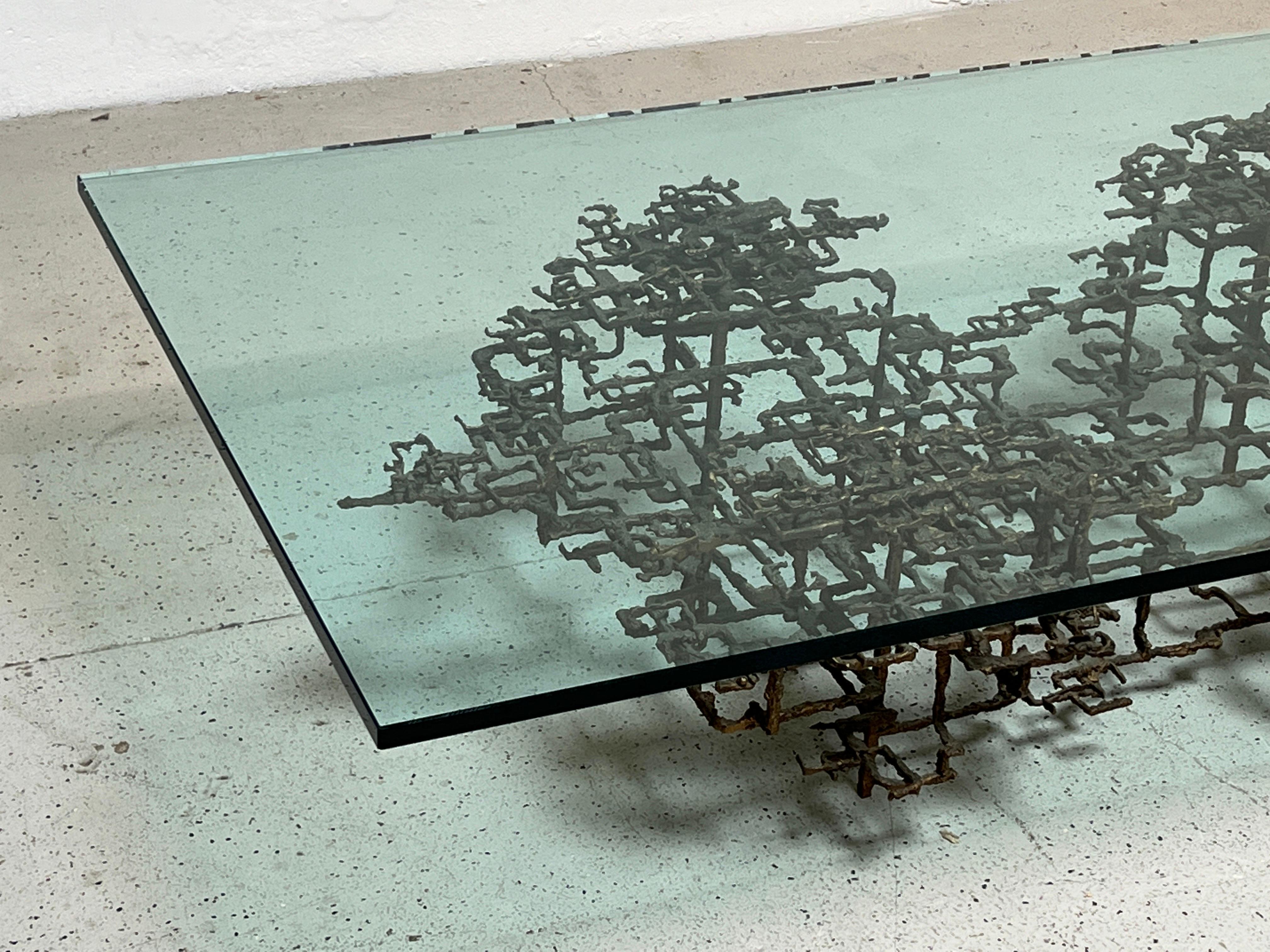 Sculpted Bronze Coffee Table by Daniel Gluck For Sale 3