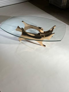 Sculpted Bronze Coffee Table by Fred Brouard, 1970s
