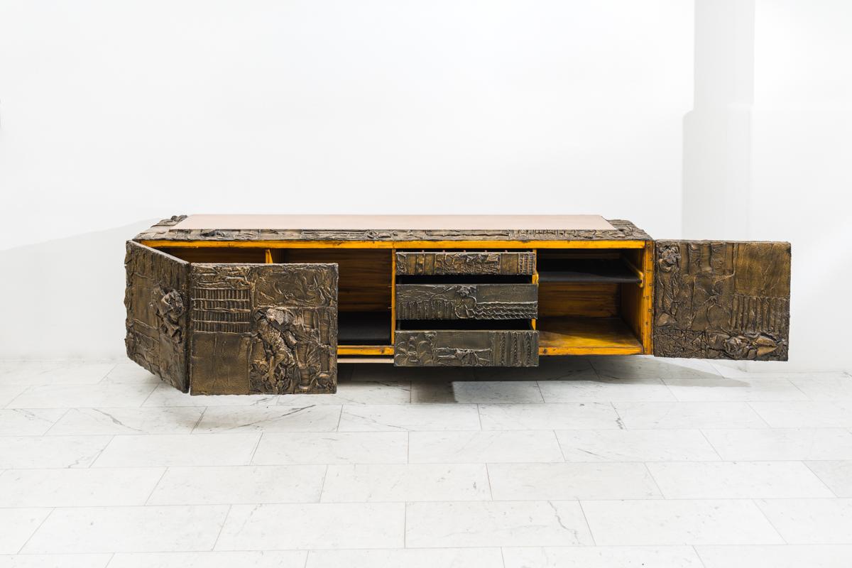 Paul Evans, Sculpted Bronze Console, USA In Excellent Condition For Sale In New York, NY