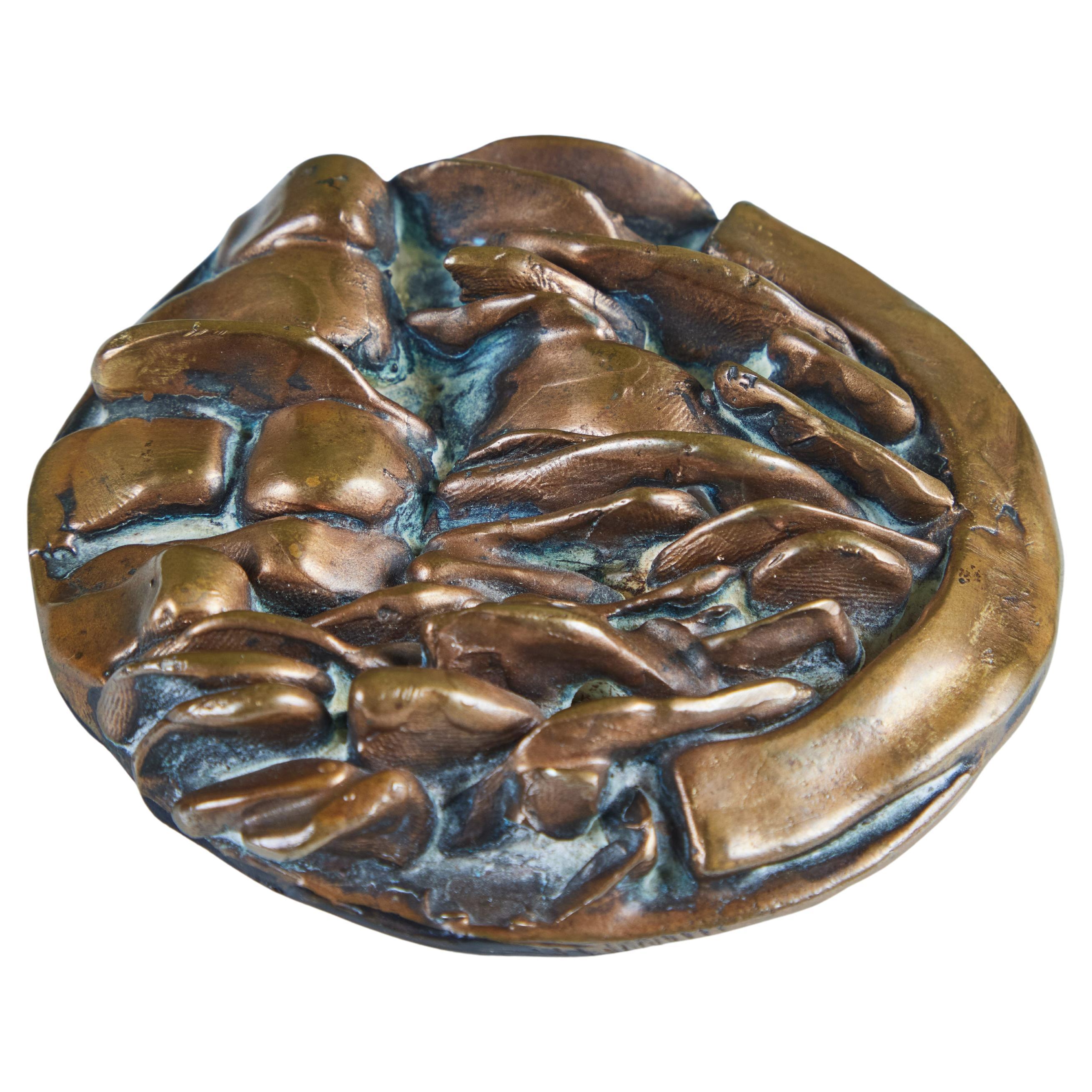 Sculpted Bronze Medallion by Riccardo Cassini For Sale