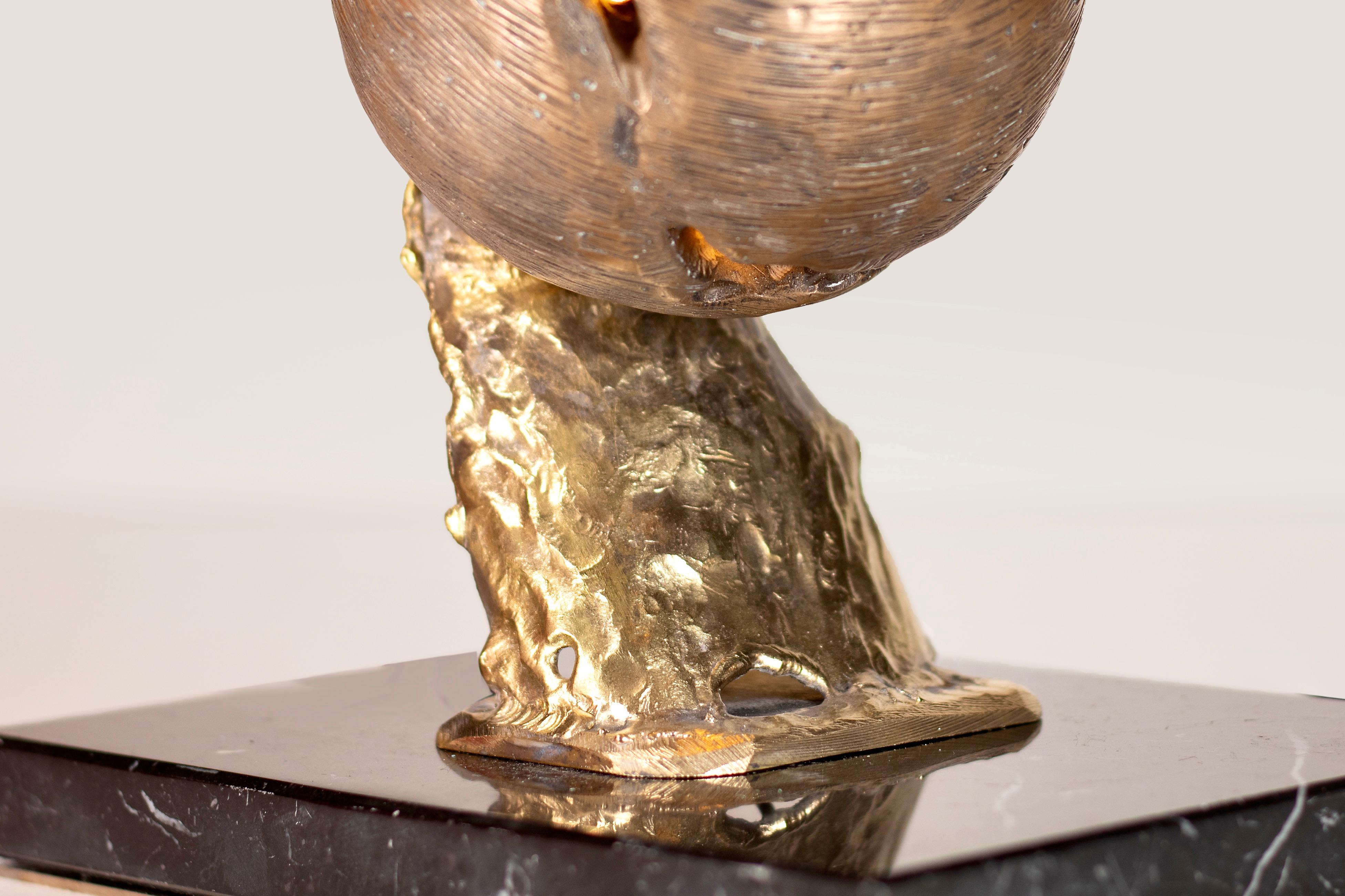 Organic Modern Sculpted Bronze Table Lamp by Samuel Costantini For Sale