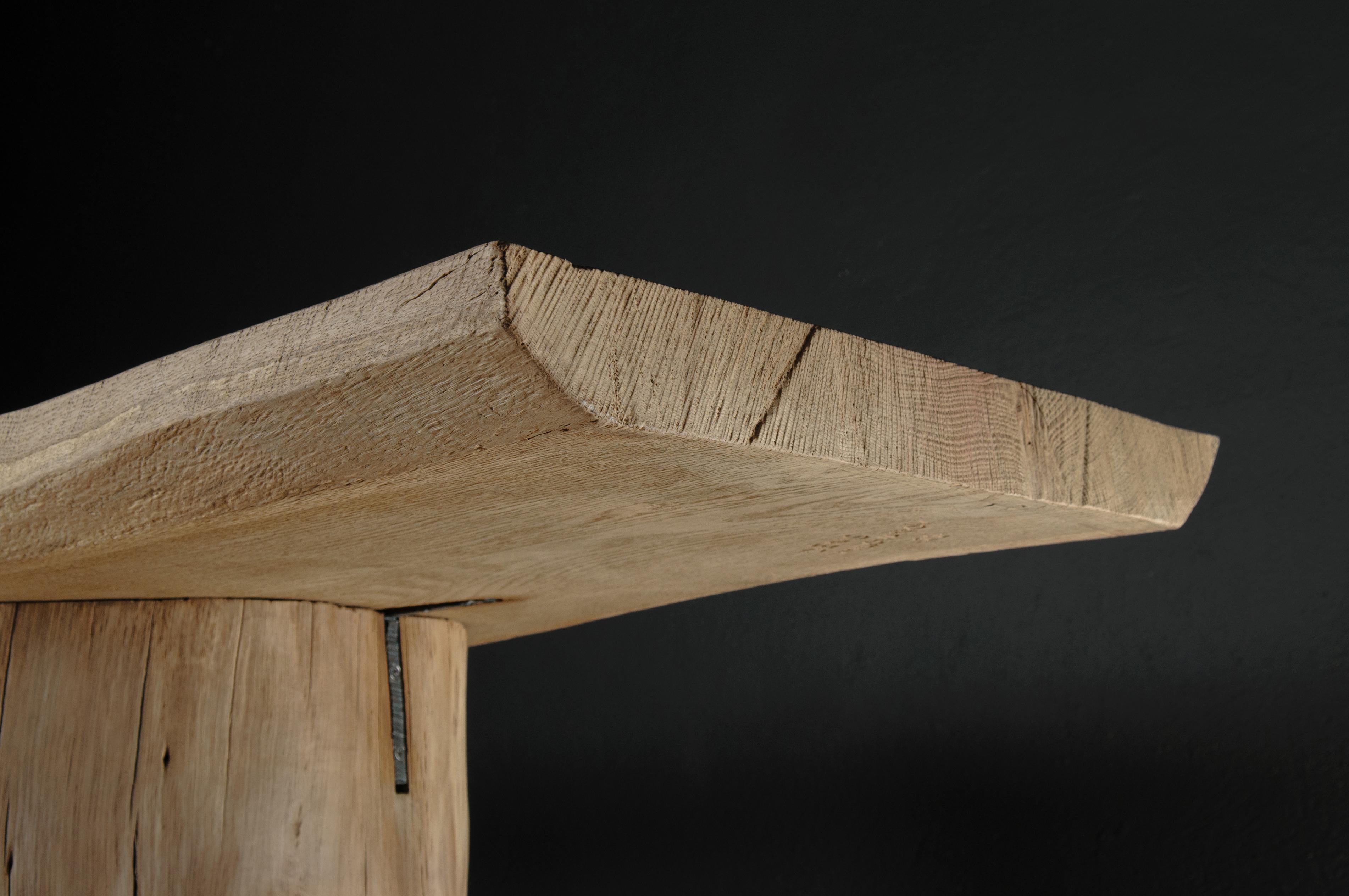 Sculpted Brutalist Console by Denis Milovanov, Solid Oakwood  For Sale 5
