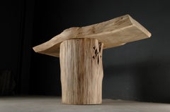 Sculpted Brutalist Console by Denis Milovanov, Solid Oakwood