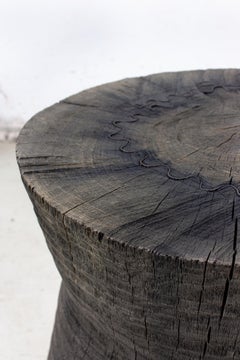 Tavolino da salotto brutalista scolpito 'CT-10' 'Solid Oak'
