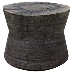 Sculpted Brutalist End Table 'CT-10' 'Solid Oak'