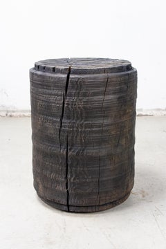 Brutalistischer Beistelltisch 'CT-12' 'Eiche massiv'.