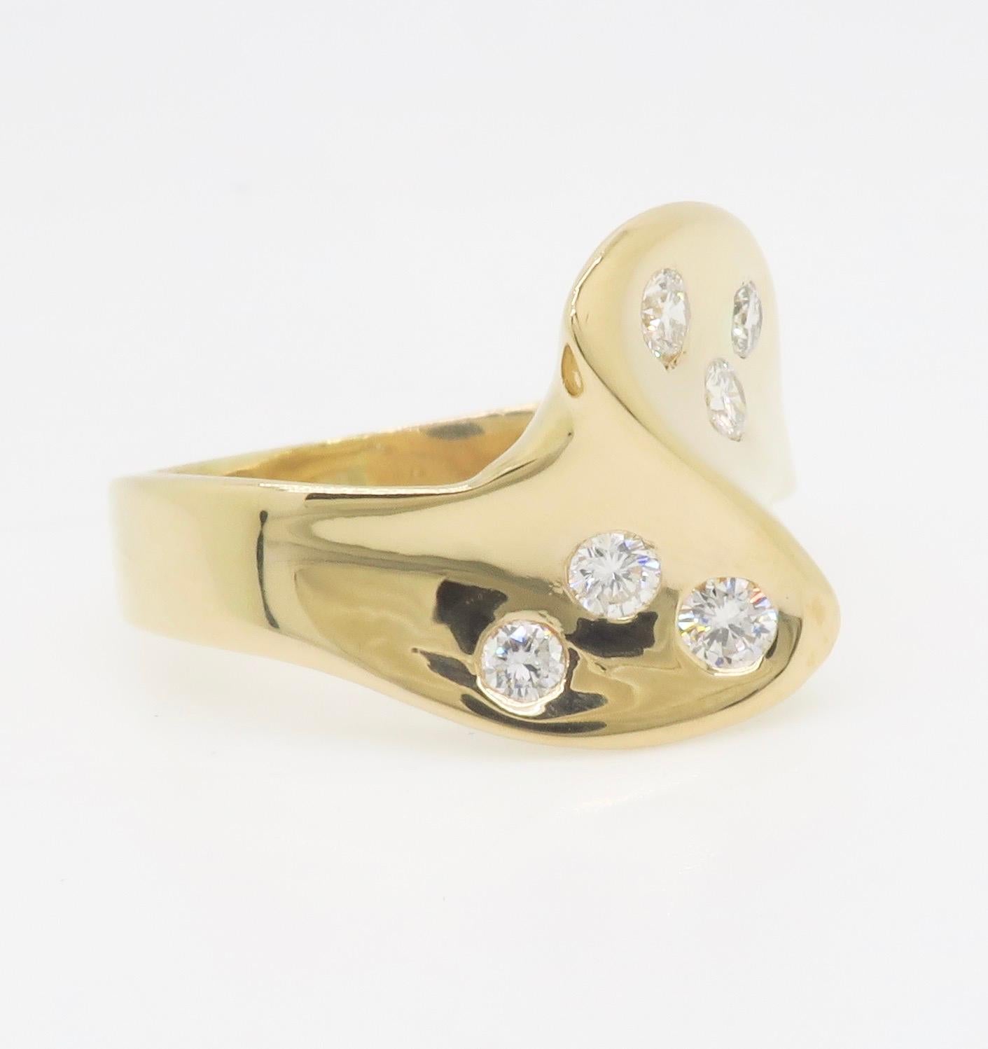 Geformter Bypass-Diamant-Cocktailring. im Angebot 14