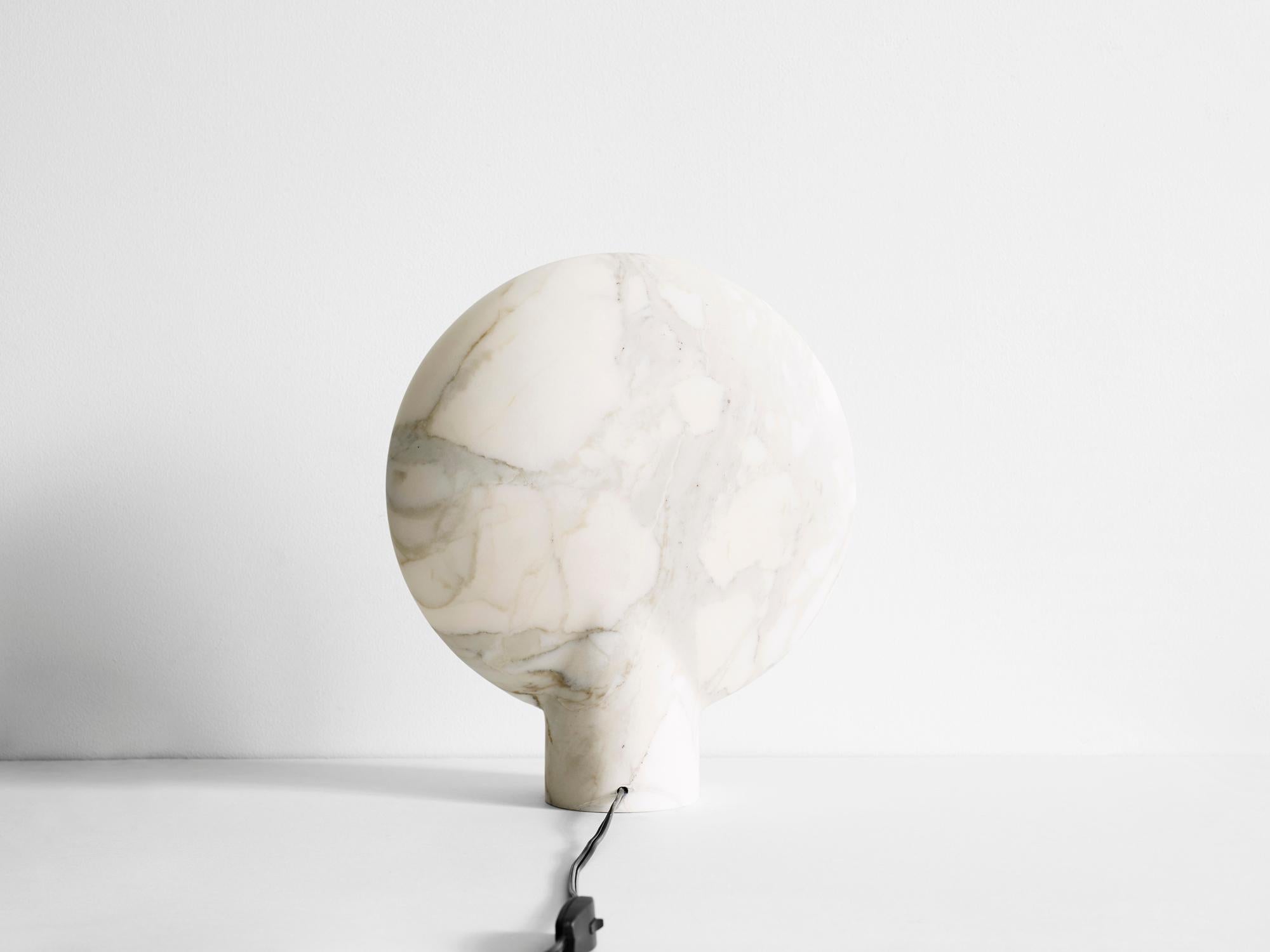 Contemporary Sculpted Calacatta Marble Lamp by Henry Wilson