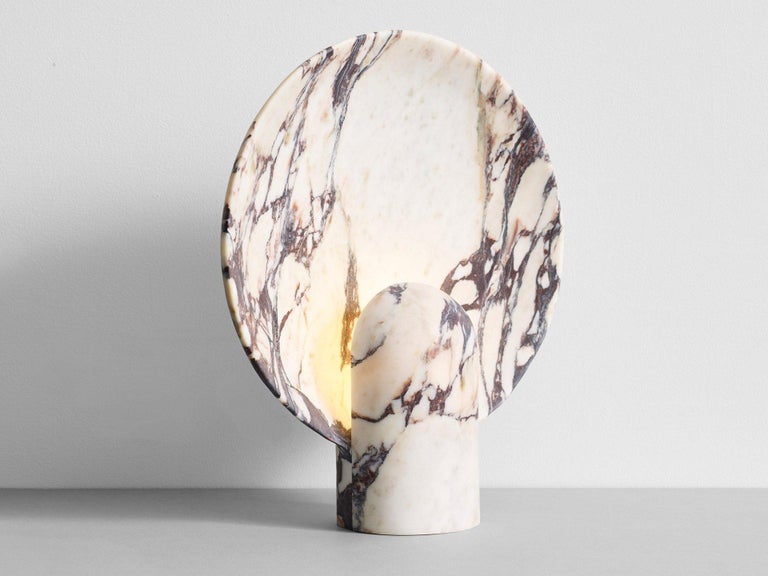 Sculpted Calacatta Viola Marble Lamp by Henry Wilson For Sale at 1stDibs