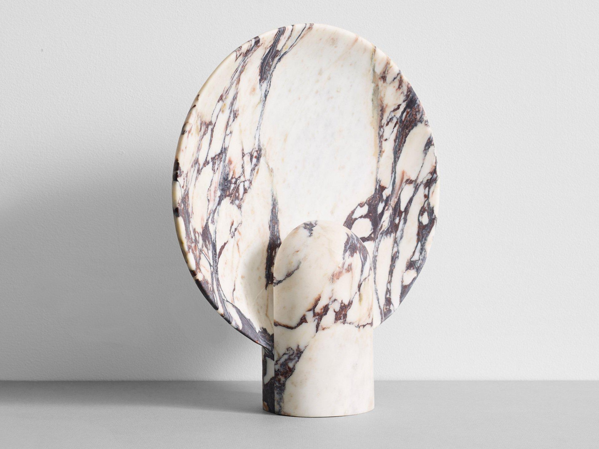 Modern Sculpted Calacatta Viola Marble Lamp by Henry Wilson
