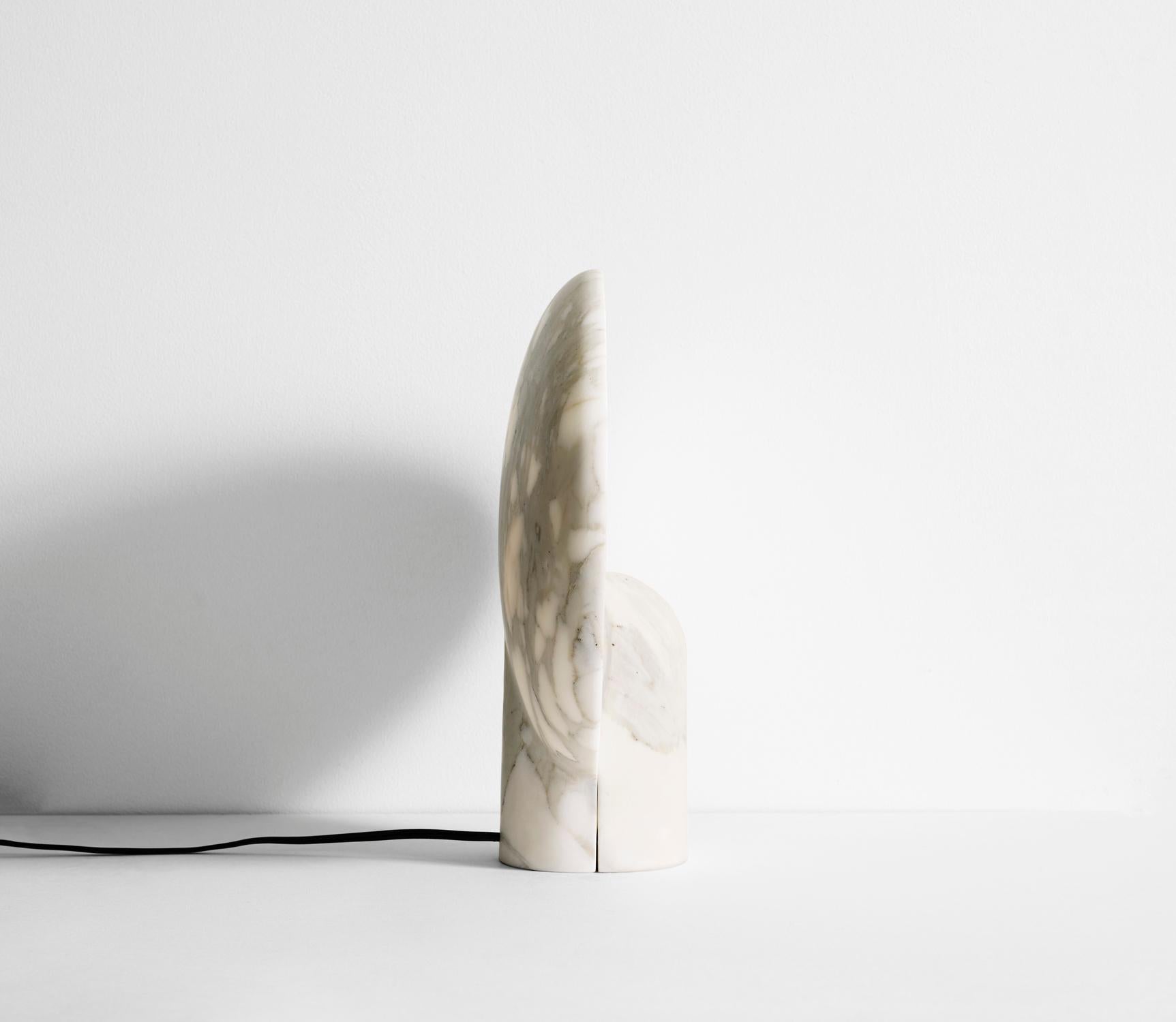 Contemporary Sculpted Calacatta Viola Marble Lamp by Henry Wilson