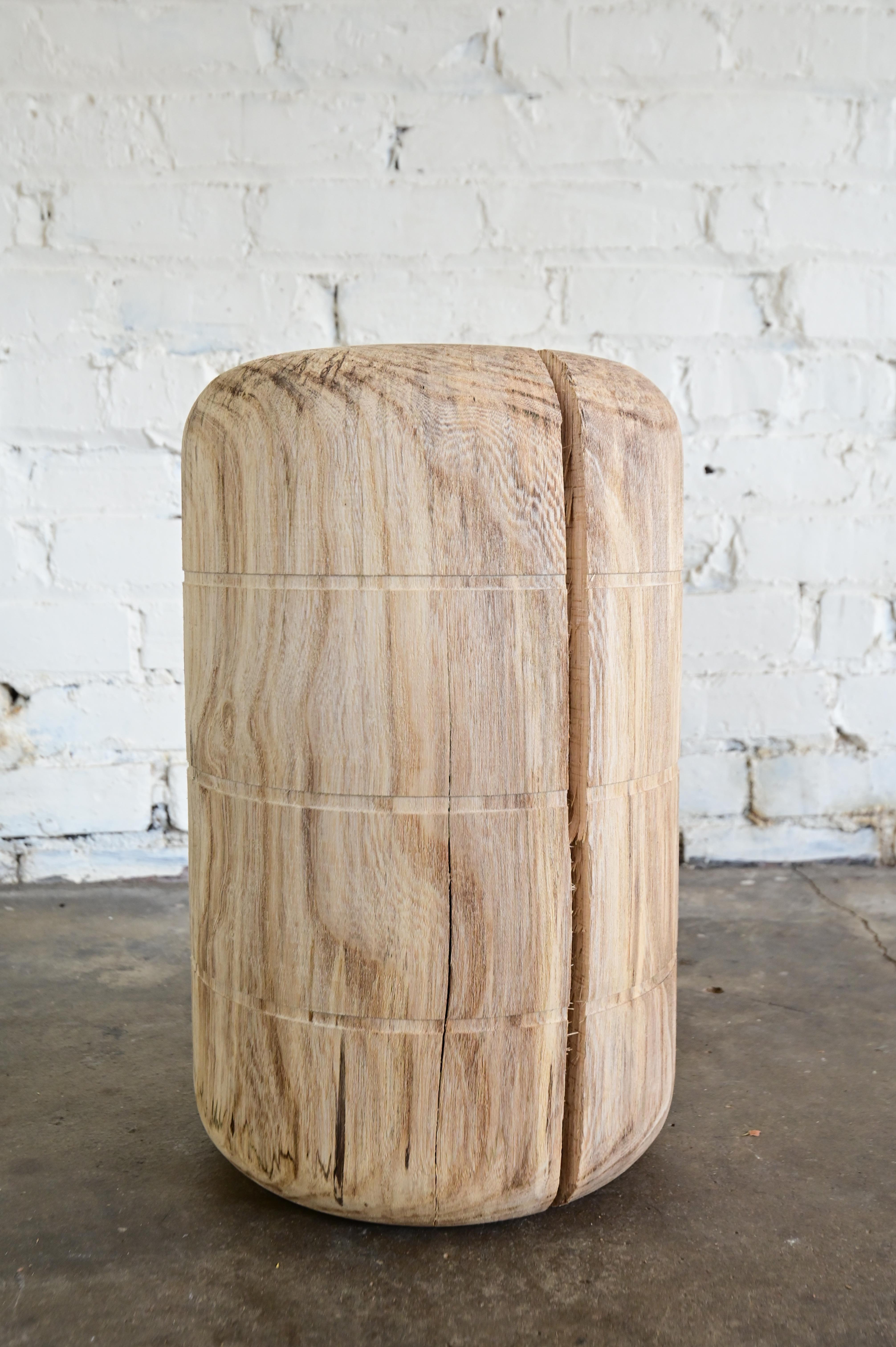 Sculpted Capsule Wooden End Table For Sale 3