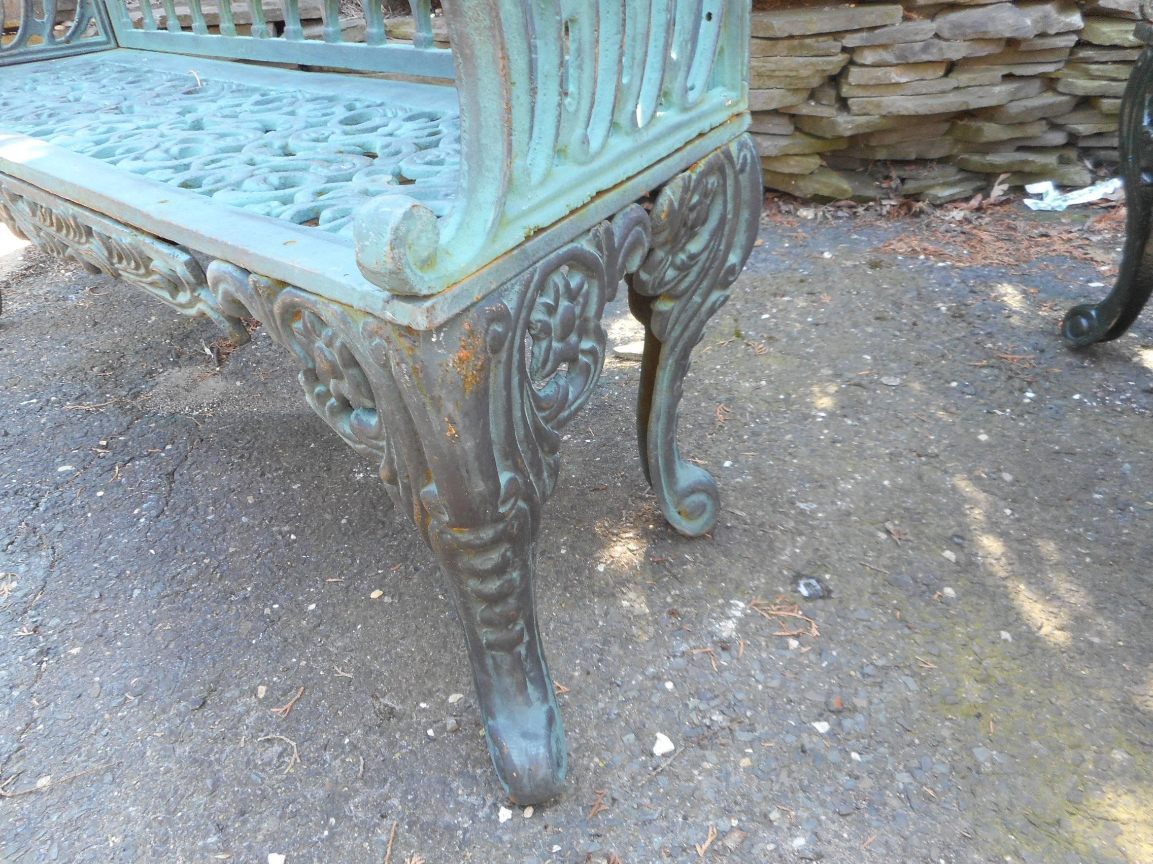 Sculpted Cast Iron Bench In Good Condition In Brooklyn, NY