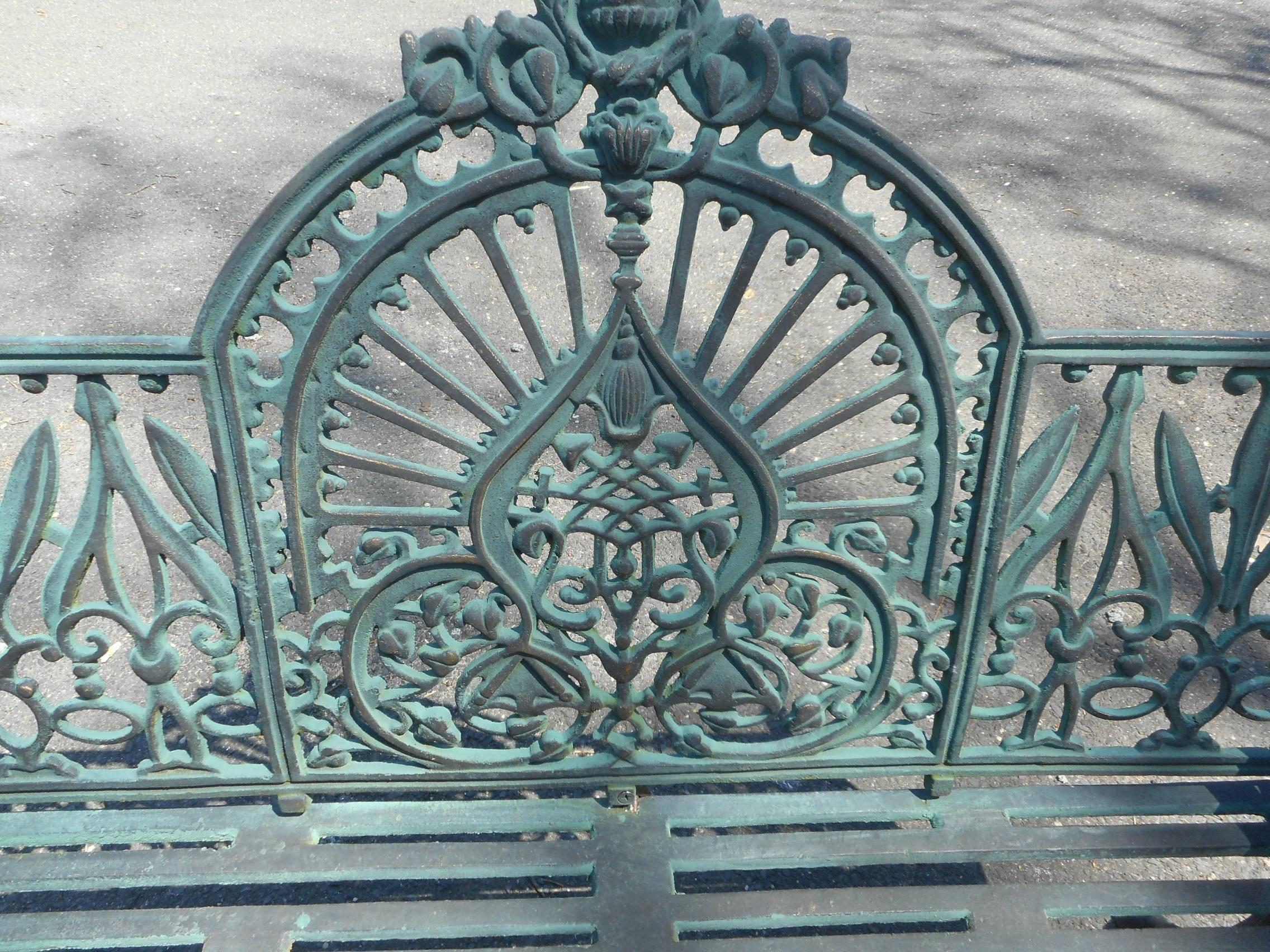 Country Sculpted Cast Iron Bench