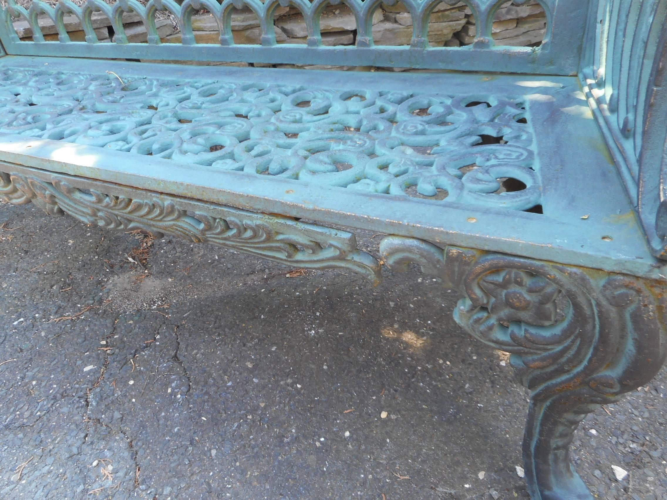20th Century Sculpted Cast Iron Bench
