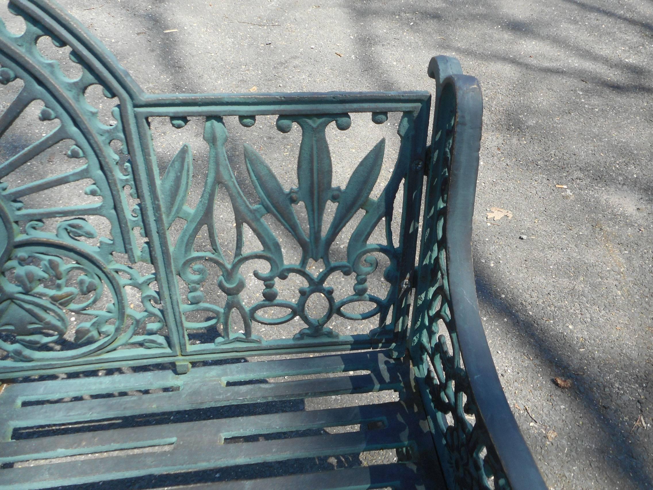 Sculpted Cast Iron Bench In Good Condition In Brooklyn, NY