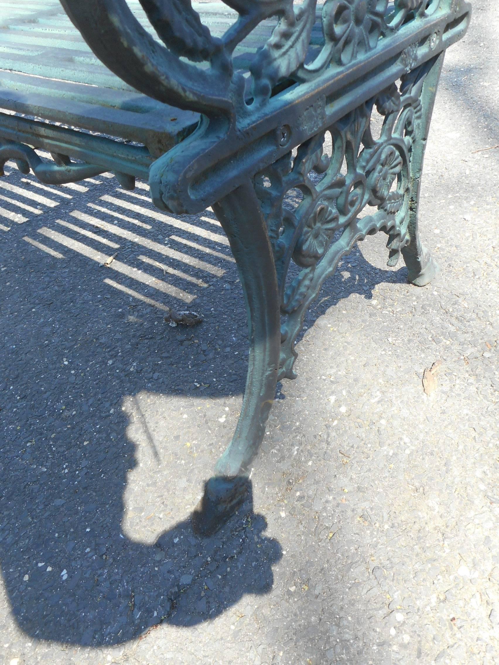 20th Century Sculpted Cast Iron Bench