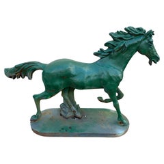 Vintage Sculpted Cast Iron Horse Statue
