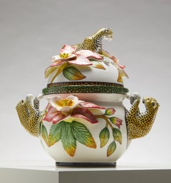 Sculpted Ceramic Leopard Tureen