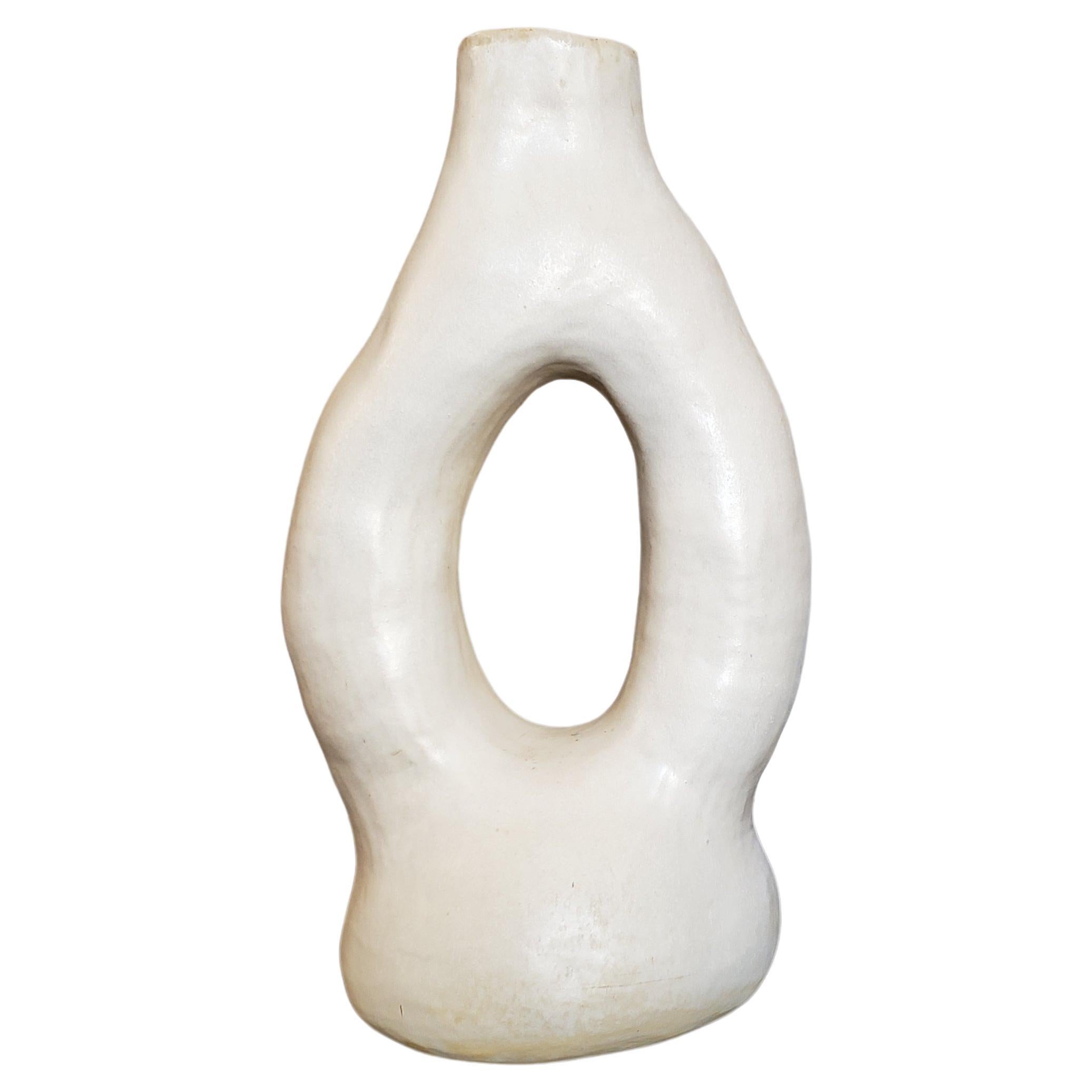 sculpted ceramic vase ALBA N.1 -  pearl version  For Sale